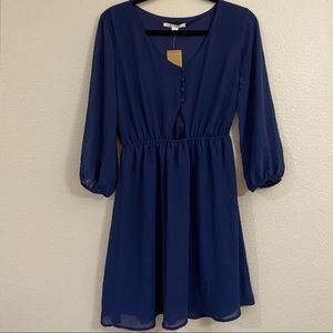Francesca’s Casual Navy Blue Dress